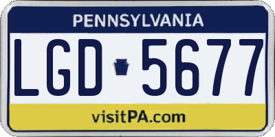 PA license plate LGD5677