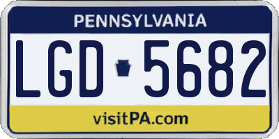 PA license plate LGD5682