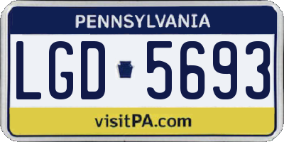 PA license plate LGD5693
