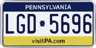 PA license plate LGD5696