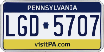 PA license plate LGD5707
