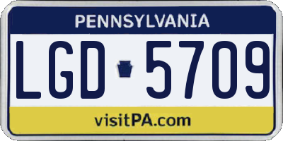 PA license plate LGD5709