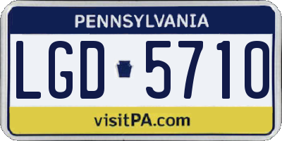 PA license plate LGD5710