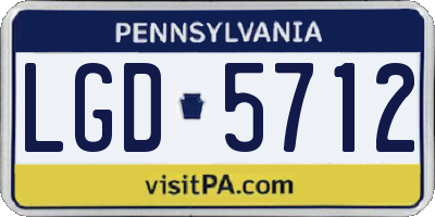 PA license plate LGD5712