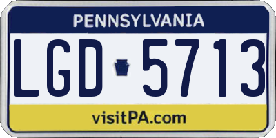 PA license plate LGD5713