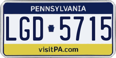 PA license plate LGD5715
