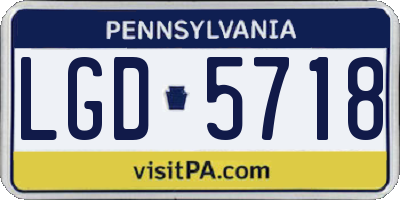 PA license plate LGD5718