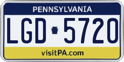 PA license plate LGD5720