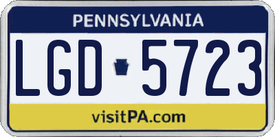 PA license plate LGD5723
