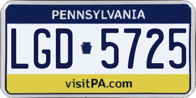 PA license plate LGD5725