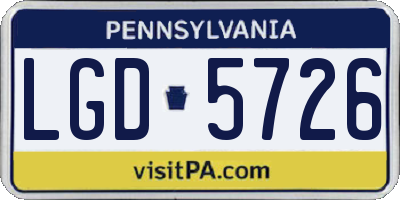 PA license plate LGD5726
