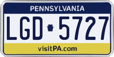 PA license plate LGD5727