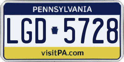 PA license plate LGD5728