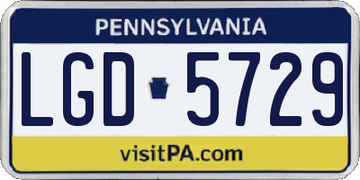 PA license plate LGD5729