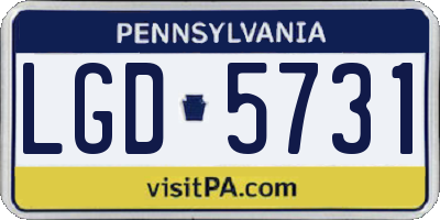 PA license plate LGD5731