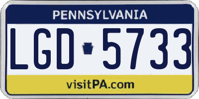 PA license plate LGD5733