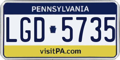 PA license plate LGD5735