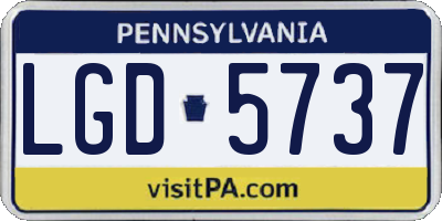 PA license plate LGD5737