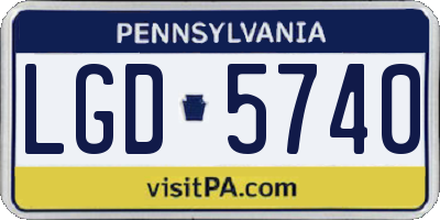 PA license plate LGD5740