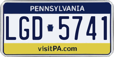 PA license plate LGD5741