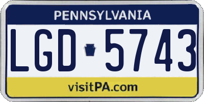 PA license plate LGD5743
