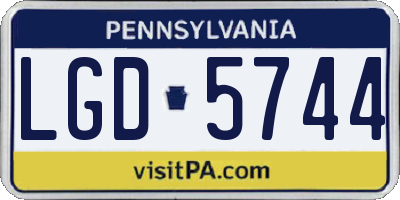 PA license plate LGD5744