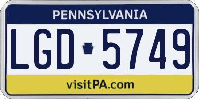 PA license plate LGD5749