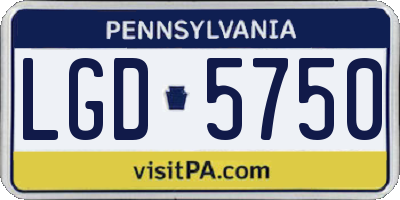 PA license plate LGD5750