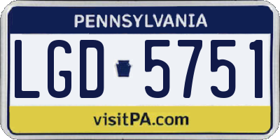 PA license plate LGD5751