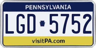 PA license plate LGD5752