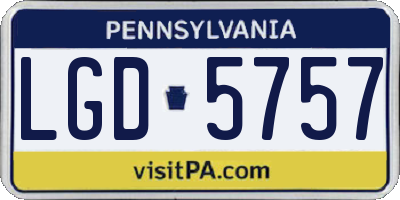 PA license plate LGD5757