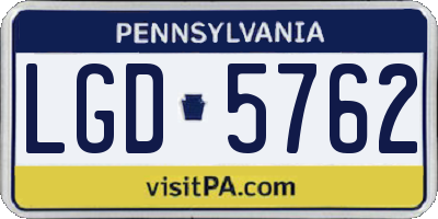 PA license plate LGD5762