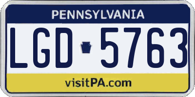 PA license plate LGD5763