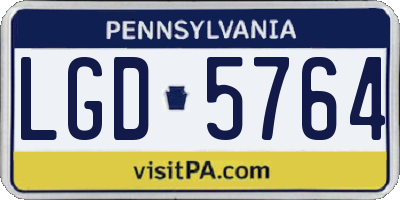 PA license plate LGD5764