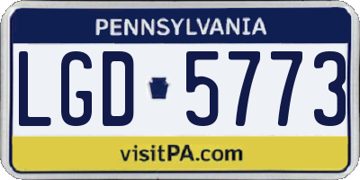 PA license plate LGD5773