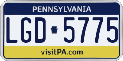PA license plate LGD5775