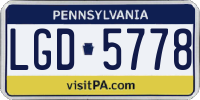 PA license plate LGD5778