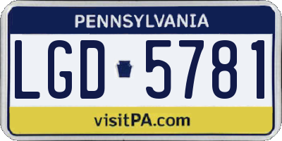 PA license plate LGD5781