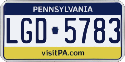 PA license plate LGD5783
