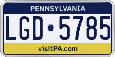 PA license plate LGD5785