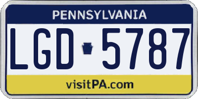 PA license plate LGD5787