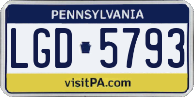 PA license plate LGD5793