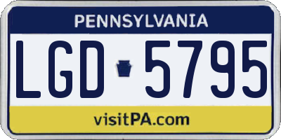 PA license plate LGD5795