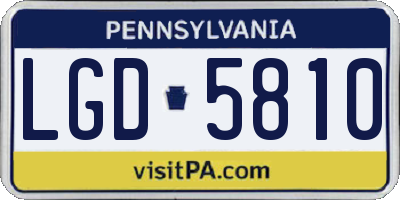PA license plate LGD5810