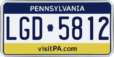 PA license plate LGD5812