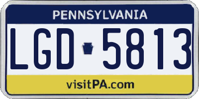 PA license plate LGD5813