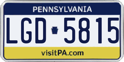 PA license plate LGD5815