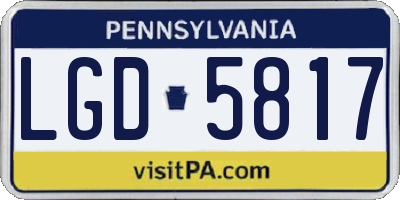 PA license plate LGD5817