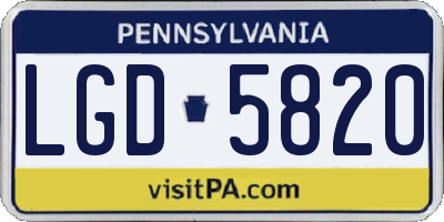 PA license plate LGD5820