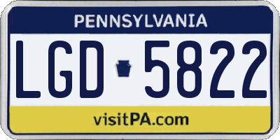PA license plate LGD5822